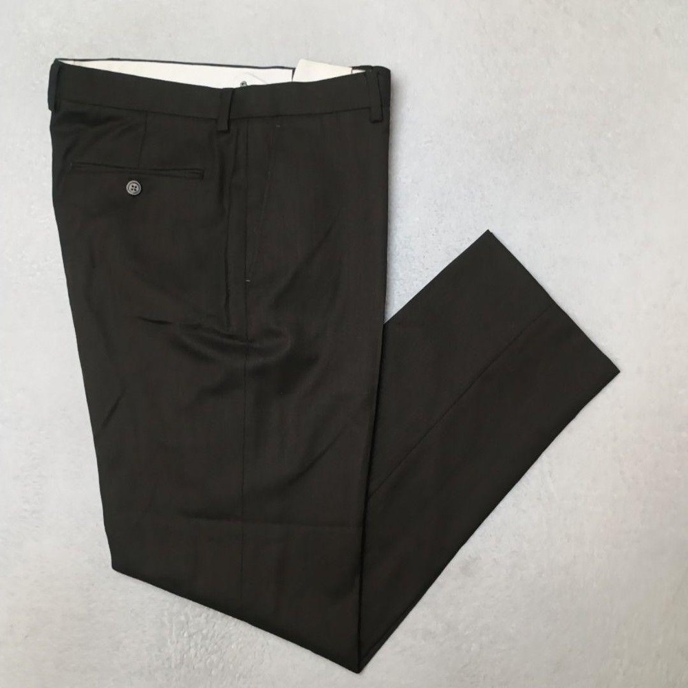 JCrew Pants Mens 32x30 Brown Bowery Slim Wool Flat Front Tapered Dress
